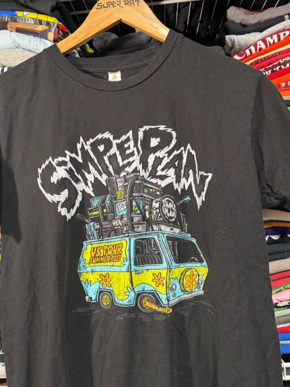 Simple plan 2023 tour t shirt mystery mobile graphic black